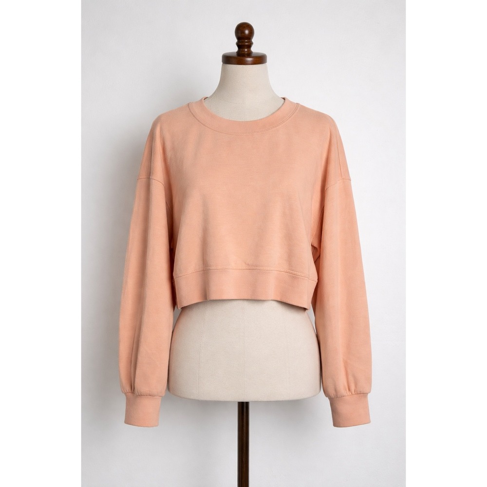 Lululemon Perfectly Oversized Cropped Softstream Peach Sweatshirt LW3EZLS Size 6